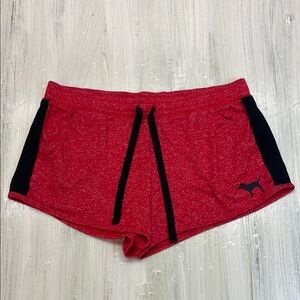 PINK Victoria’s Secret Red & Black Drawstring Sleep Shorts Sz M